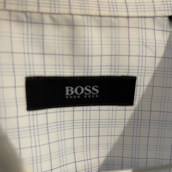 Hugo Boss Men’s Button-Up White/Blue Plaid - Picture 2 of 3
